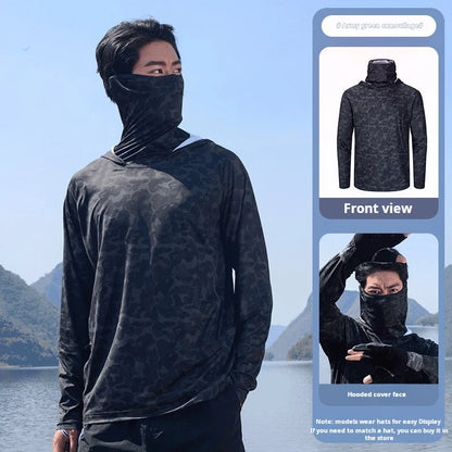 Unisex Ice Silk Lightweight Sun Protection Hoodie: Quick-Dry Cooling Jersey