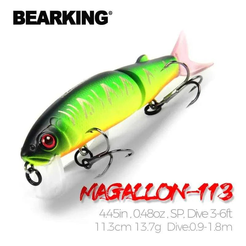 Bearking O-BK-JA1 Jointed Minnow fishing lure with lifelike action, premium design, and 3D eyes.