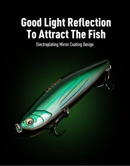 LEYDUN Z-Claw Floating Pencil Lures (2pc): Topwater Walk-the-Dog for Bass And Pike