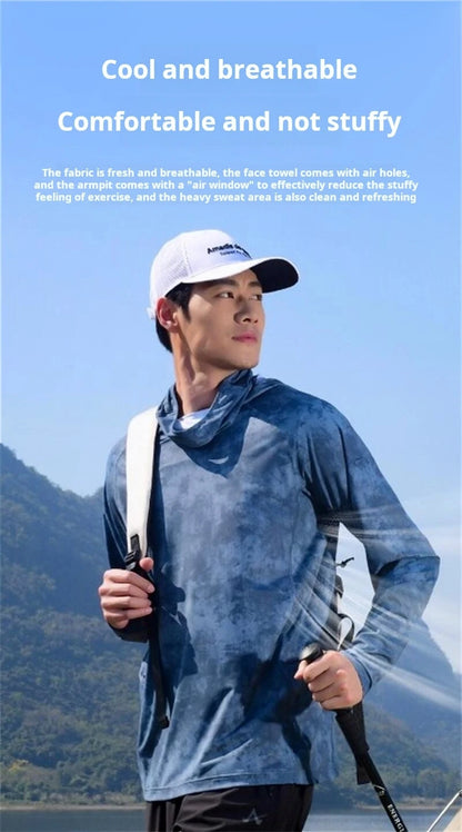 Unisex Ice Silk Lightweight Sun Protection Hoodie: Quick-Dry Cooling Jersey