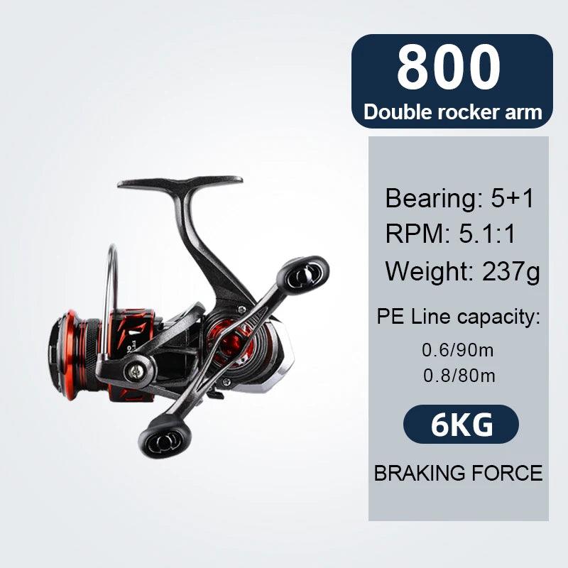 BEARKING brand New arrival Fishing Reel Spinning 800 1500 2500  5+1BB 5.1:1 Max Drag 9KG Water-Proof Reels - Nex Fisher Hub