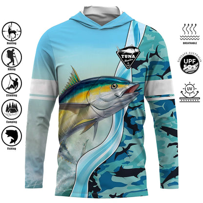 Pelagic Pro Series Men Fishing Hooded Shirt - UPF 50+ Sun Protection