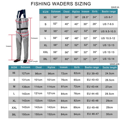 SEAKIRIN Breathable Zip-Front Chest Waders: Ultimate Fishing Performance