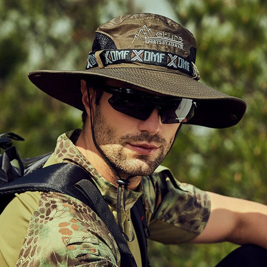 Outdoor Sport Man fisherman hat, sun protection hat brim, suitable for outdoor travel, outdoor fishing - Nex Fisher Hub