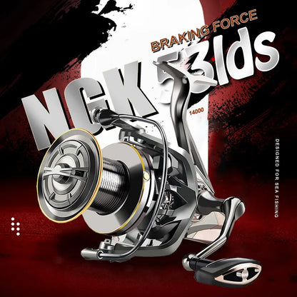 Rooblinos NGK Long Shot Jigging Spinning Reel: 55lb Max Drag for Big Game Saltwater And Freshwater Fishing