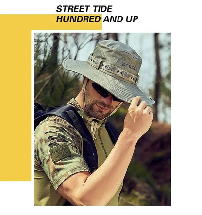 Outdoor Sport Man fisherman hat, sun protection hat brim, suitable for outdoor travel, outdoor fishing - Nex Fisher Hub
