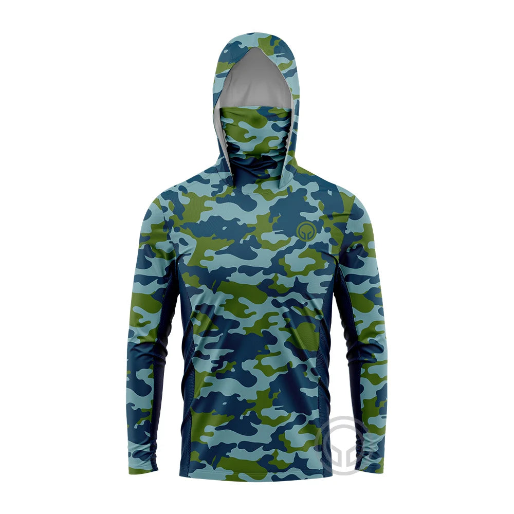 GCBIG Long Sleeve Hoodie With Face Mask Fishing Wear