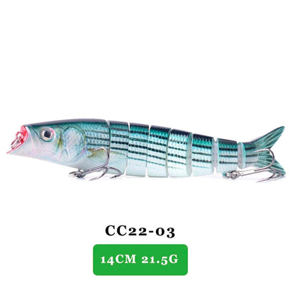 AYWFISH Multi Jointed Swimbait with lifelike design, 14cm, 21.5g size, fishing lure.