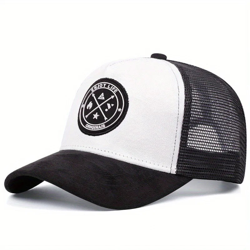 UP POSITIVE "ENJOY LIFE" Letter Patch Baseball Cap: Unisex Trucker Hat for All Seasons
