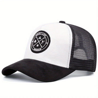 UP POSITIVE "ENJOY LIFE" Letter Patch Baseball Cap: Unisex Trucker Hat for All Seasons