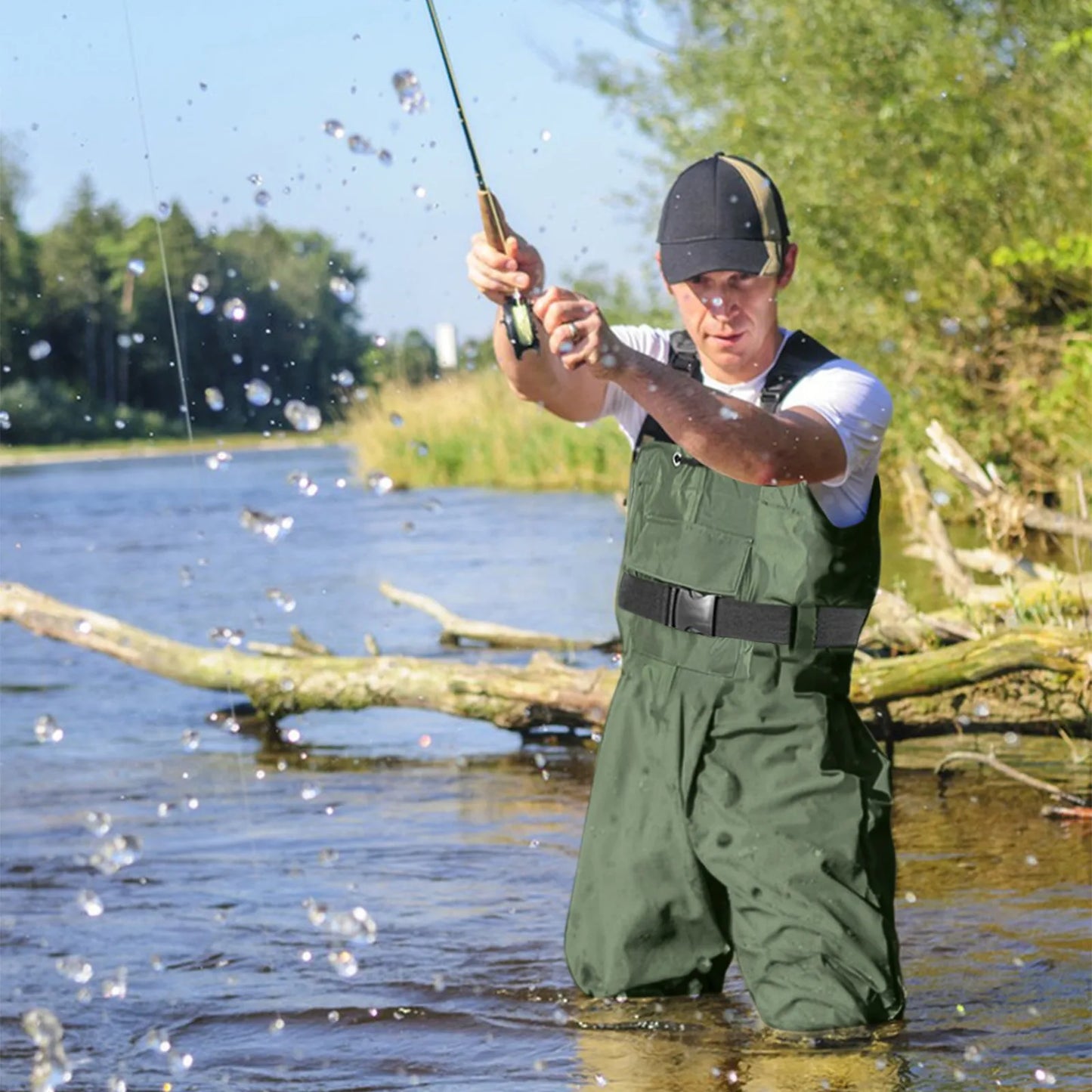 Unisex Waterproof Fishing Waders - Durable Nylon Construction