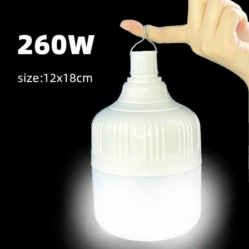 30-260W Portable Tent Lamp Battery Lantern BBQ Camping Light Outdoor Bulb USB LED Emergency Lights for Patio Porch Garden - Nex Fisher Hub