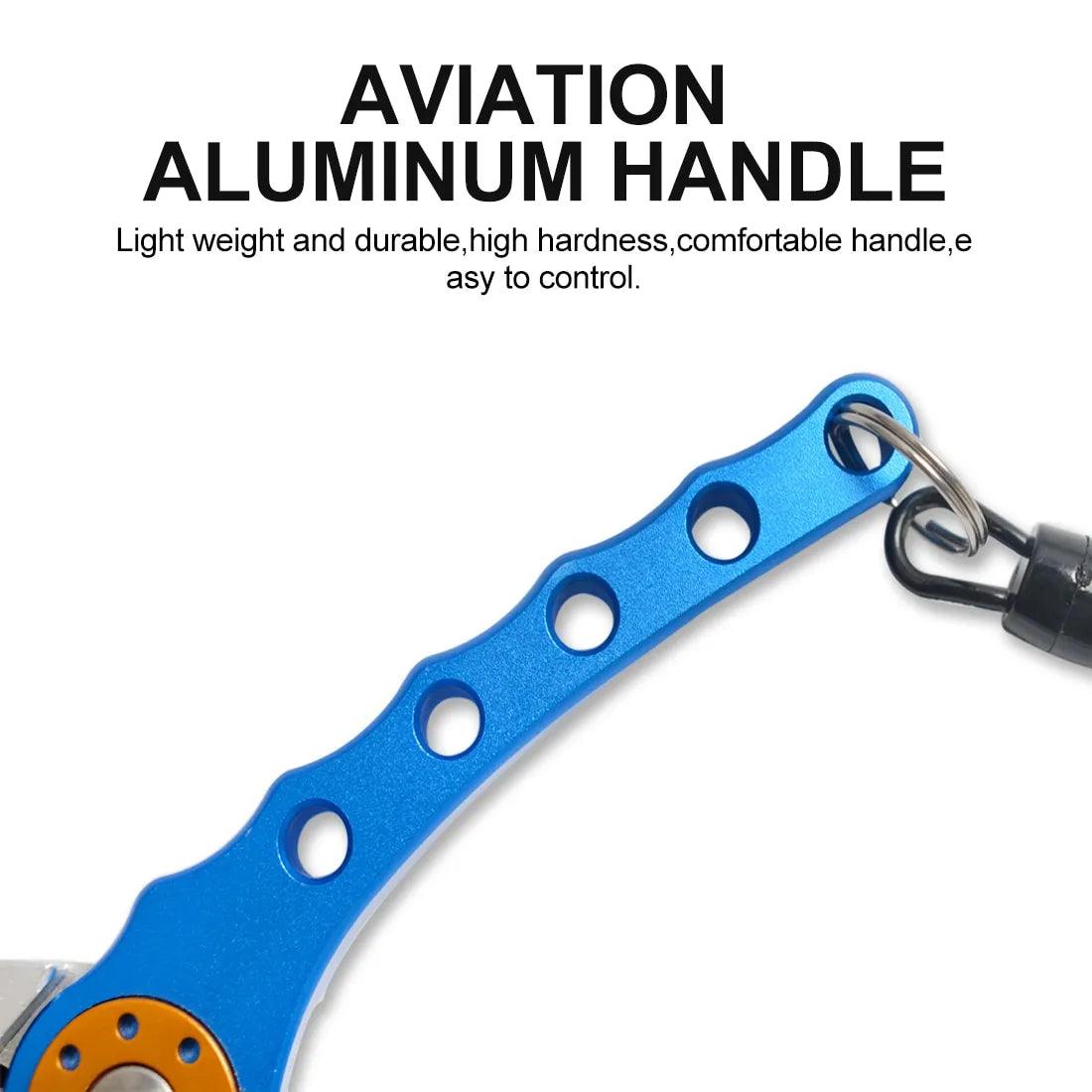 Multifunctional fishing pliers with aviation aluminum handle for durability and comfort.