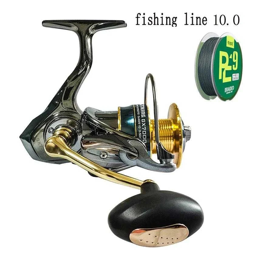 KastKing CODEK GX Series spinning reel with included line, durable metal construction, perfect for various fishing needs.