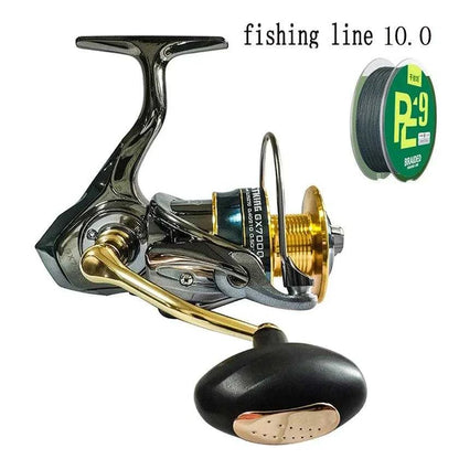 KastKing CODEK GX Series spinning reel with included line, durable metal construction, perfect for various fishing needs.