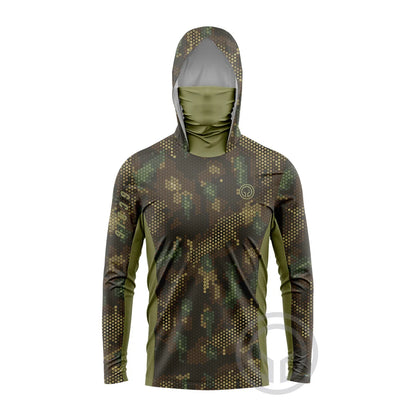 GCBIG Long Sleeve Hoodie With Face Mask Fishing Wear