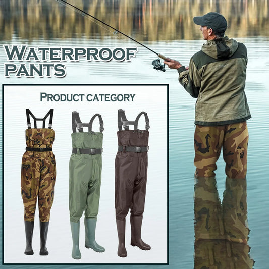 Unisex Waterproof Fishing Waders - Durable Nylon Construction