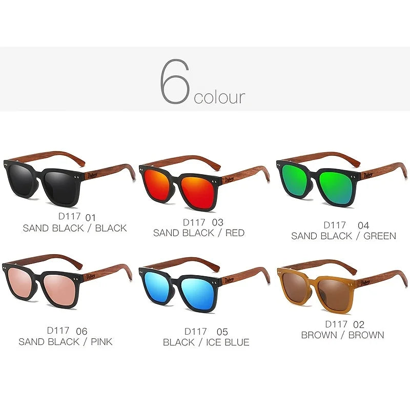DUBERY Wooden Style Polarized Sunglasses: UV400 Protection for Men And Women