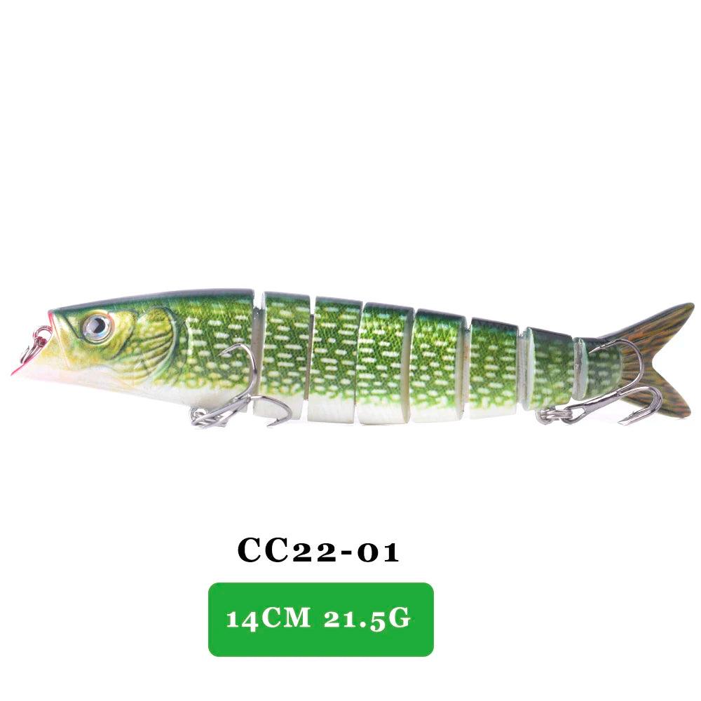 AYWFISH Multi Jointed Swimbait, 14cm, 21.5g, lifelike fishing lure for freshwater and saltwater.