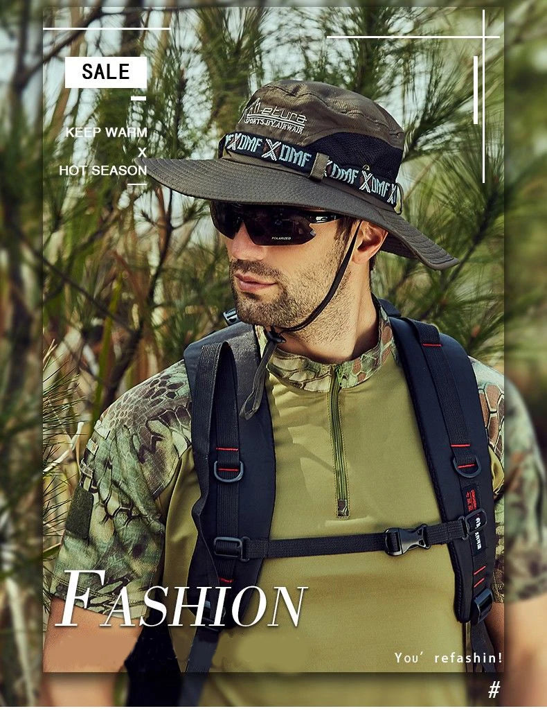 Outdoor Sport Man fisherman hat, sun protection hat brim, suitable for outdoor travel, outdoor fishing - Nex Fisher Hub