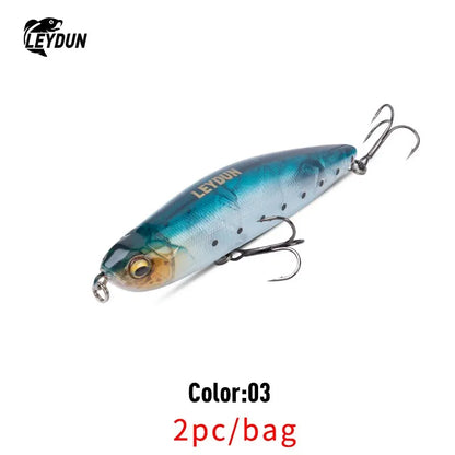 LEYDUN Z-Claw Floating Pencil Lures (2pc): Topwater Walk-the-Dog for Bass And Pike