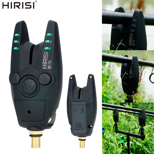 HIRISI B170 Carp Fishing Bite Alarm: Adjustable Volume, Tone, and Sensitivity LED Indicator