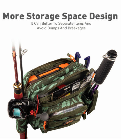 KINGDOM Multifunctional Fishing Tackle Bag Waist : 3-Layer Utility Storage - Nex Fisher Hub