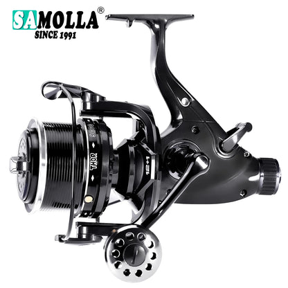 SAMOLLA Max Double Drag Carp Reel: Heavy-Duty Spinning Reel Max Drag 27kg - 12+1BB