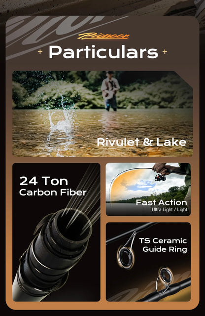 HANDING Pioneer Trout Rod and Ajing Fishing Rods Fast Action UL/L Power 24 Ton Carbon Fibers TS Ceramic Guide