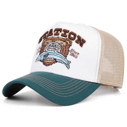 Unisex Summer Fishing Cap Breathable Mesh Trucker Hat Men Women Big Fish Fisherman Sports Snapback Hat Outdoor Cap