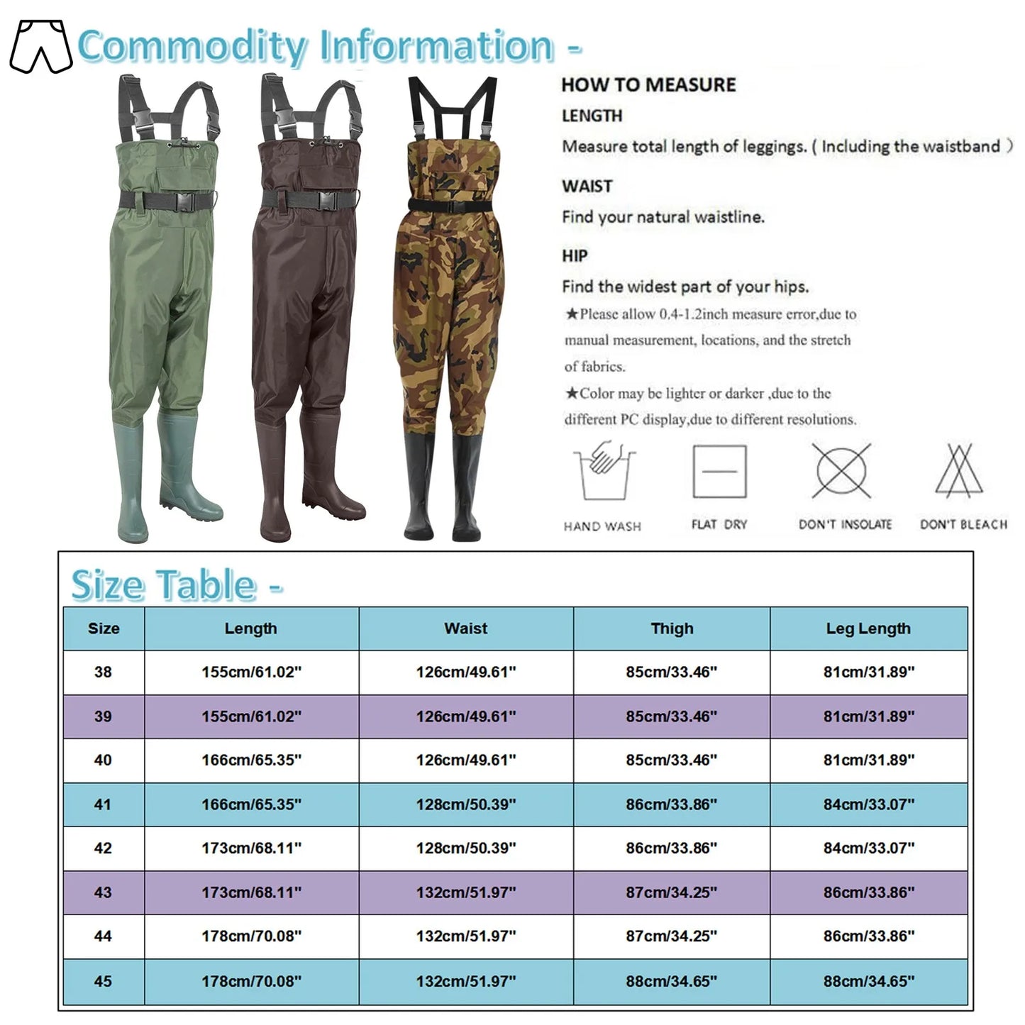 Unisex Waterproof Fishing Waders - Durable Nylon Construction