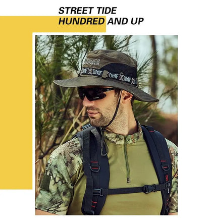 Outdoor Sport Man fisherman hat, sun protection hat brim, suitable for outdoor travel, outdoor fishing - Nex Fisher Hub