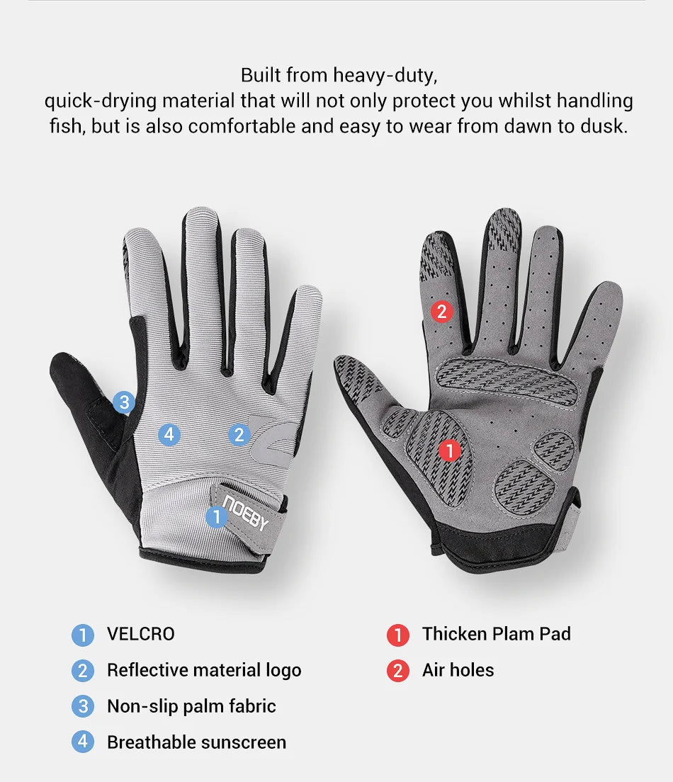 Noeby Fishing Gloves UPF50+ Sun UV Protection Quick-drying Anti-slip Outdoor Kayaking Cycling Fishing Protection Sports Gloves Nex Fisher Hub