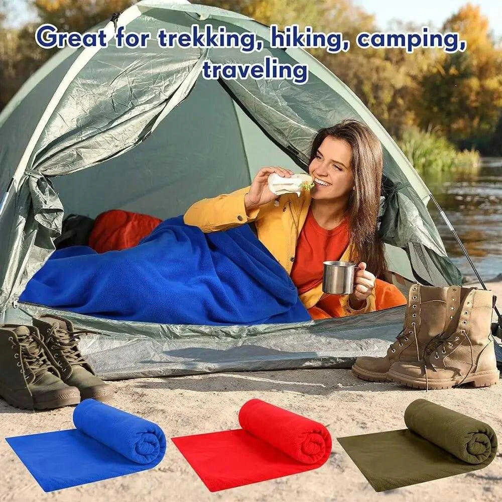 Fleece Sleeping Bag Portable Ultra-light Polar Travel Sheets for Adults Outdoor Camping Tent Bed Warm Sleeping Bag Liner - Nex Fisher Hub