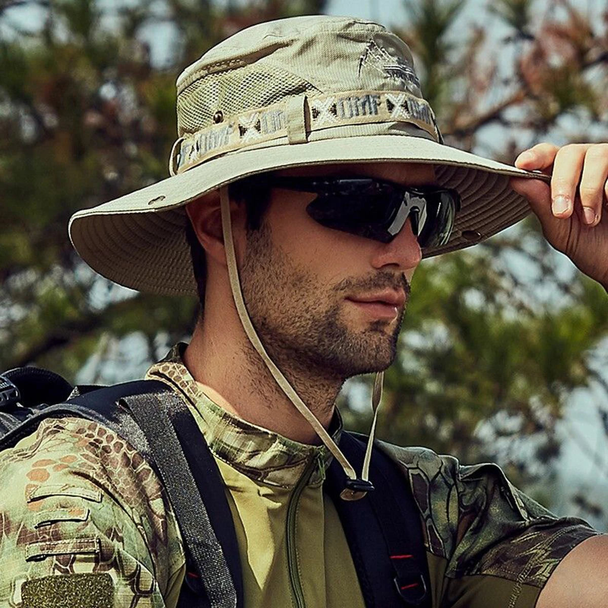 Outdoor Sport Man fisherman hat, sun protection hat brim, suitable for outdoor travel, outdoor fishing - Nex Fisher Hub