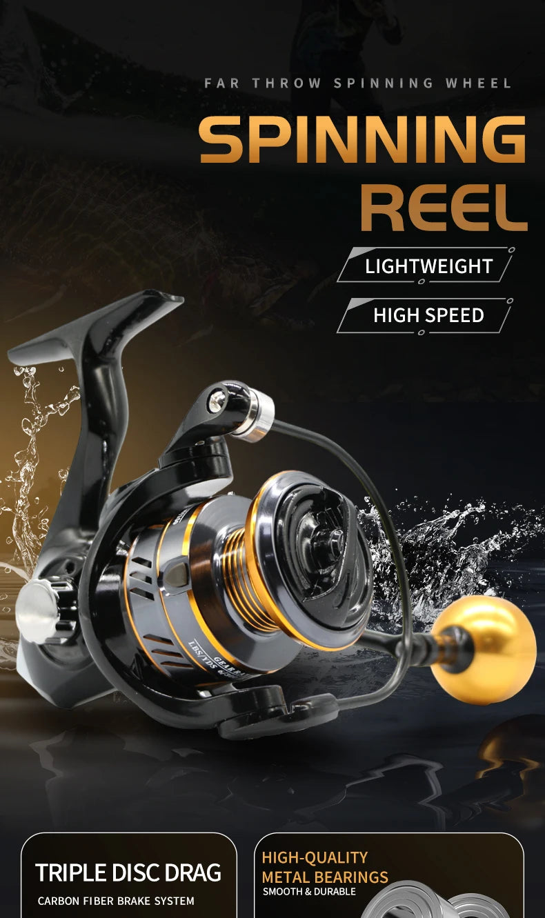 Rooblinos HM NEW Spinning Reel: 10KG Max Drag, High Speed for All Water Types