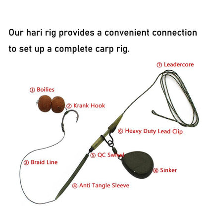 6 Pcs Carp Fishing Accessories Hair Rig Fishing Hook