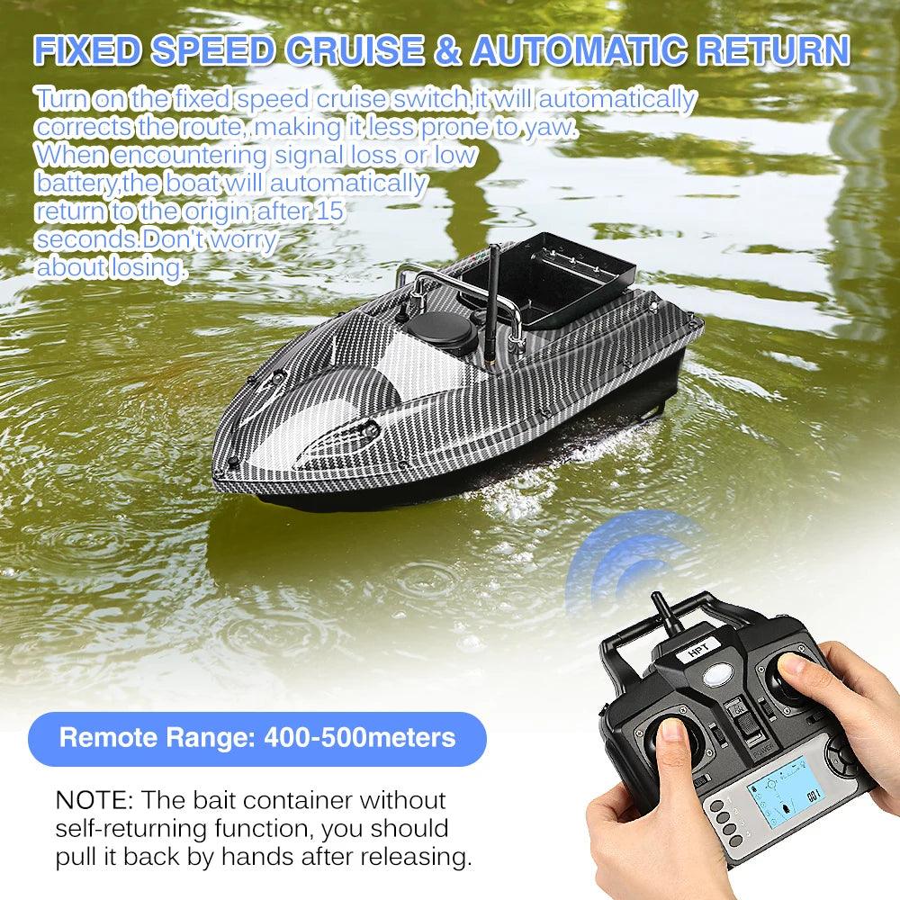 GPS Fixed Speed Cruise Remote Control Fishing Finder Boat  with Single Bait Containers Automatic Bait Boat with Remote Control - Nex Fisher Hub