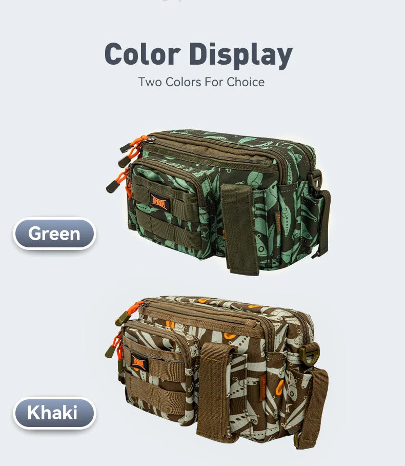 KINGDOM Multifunctional Fishing Tackle Bag Waist : 3-Layer Utility Storage - Nex Fisher Hub
