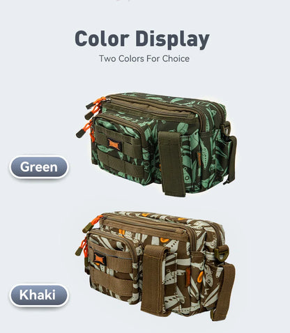 KINGDOM Multifunctional Fishing Tackle Bag Waist : 3-Layer Utility Storage - Nex Fisher Hub