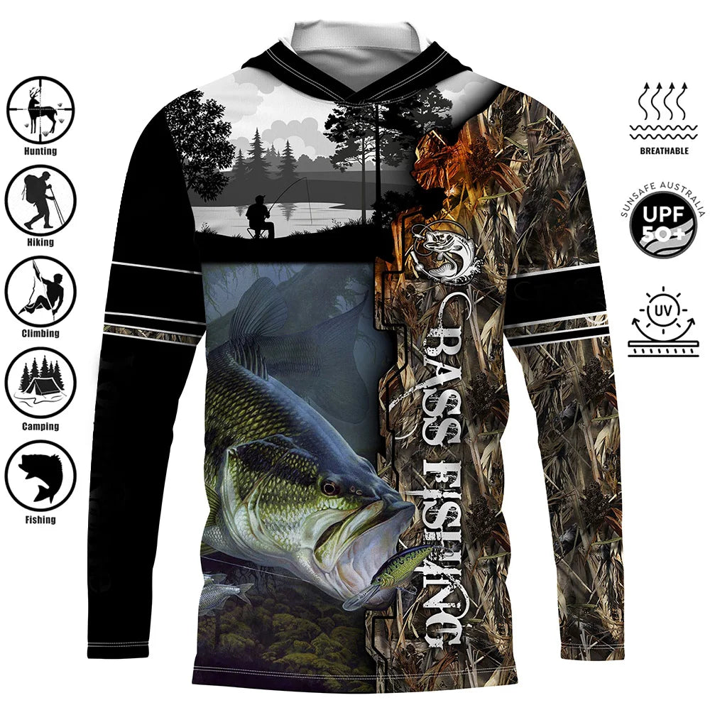 Pelagic Pro Series Men Fishing Hooded Shirt - UPF 50+ Sun Protection