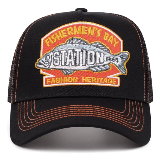 Unisex Summer Fishing Cap Breathable Mesh Trucker Hat Men Women Big Fish Fisherman Sports Snapback Hat Outdoor Cap