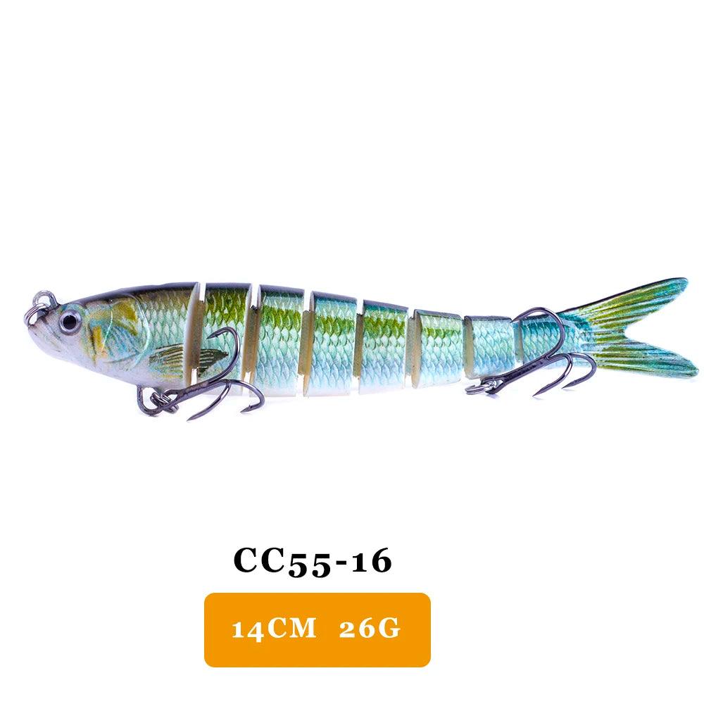 AYWFISH Multi Jointed Swimbait 14cm 26g fishing lure with lifelike swimming action and vivid design.