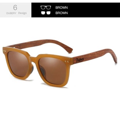 DUBERY Wooden Style Polarized Sunglasses: UV400 Protection for Men And Women