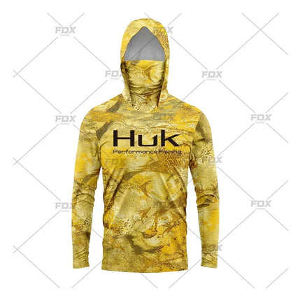 Huk Custom Men's Hooded Shirt: Ultimate Sun Protection for Anglers UPF 50+