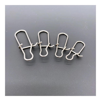 50 Pcs Fishing Swivel Connector Hooks Line Clip Lock Stainless Steel