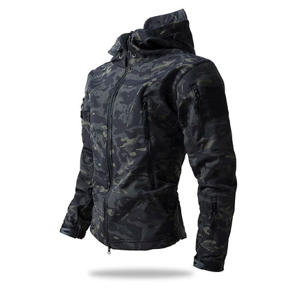 Lurker Shark Skin Soft Shell Tactical Jacket Men Waterproof Fleece Hooded Coat Hunt Clothes Autumn New Outdoor Camouflage Jacket