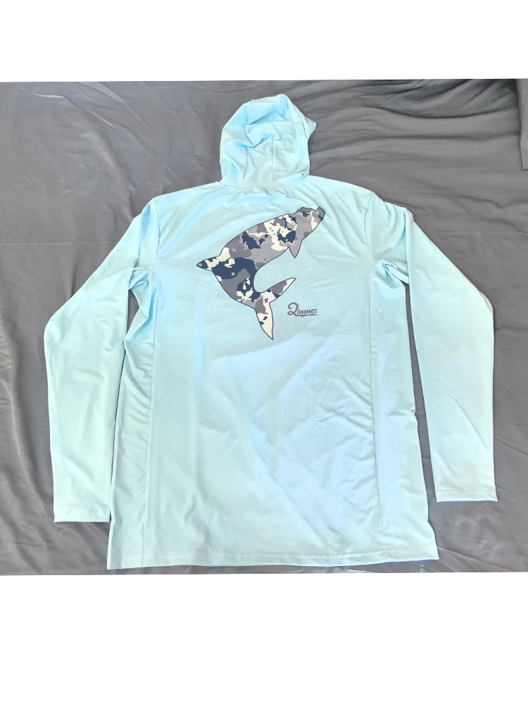 QIWWS Fishing Clothing Camouflage Men's Long Sleeve Mask Hooded Fishing Shirts Upf 50+ Uv Protection Performance Fishing Apparel