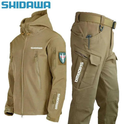 Shidawa Autumn Winter Men's Waterproof Warm Fishing Set Windproof HoodNex Fisher Hub