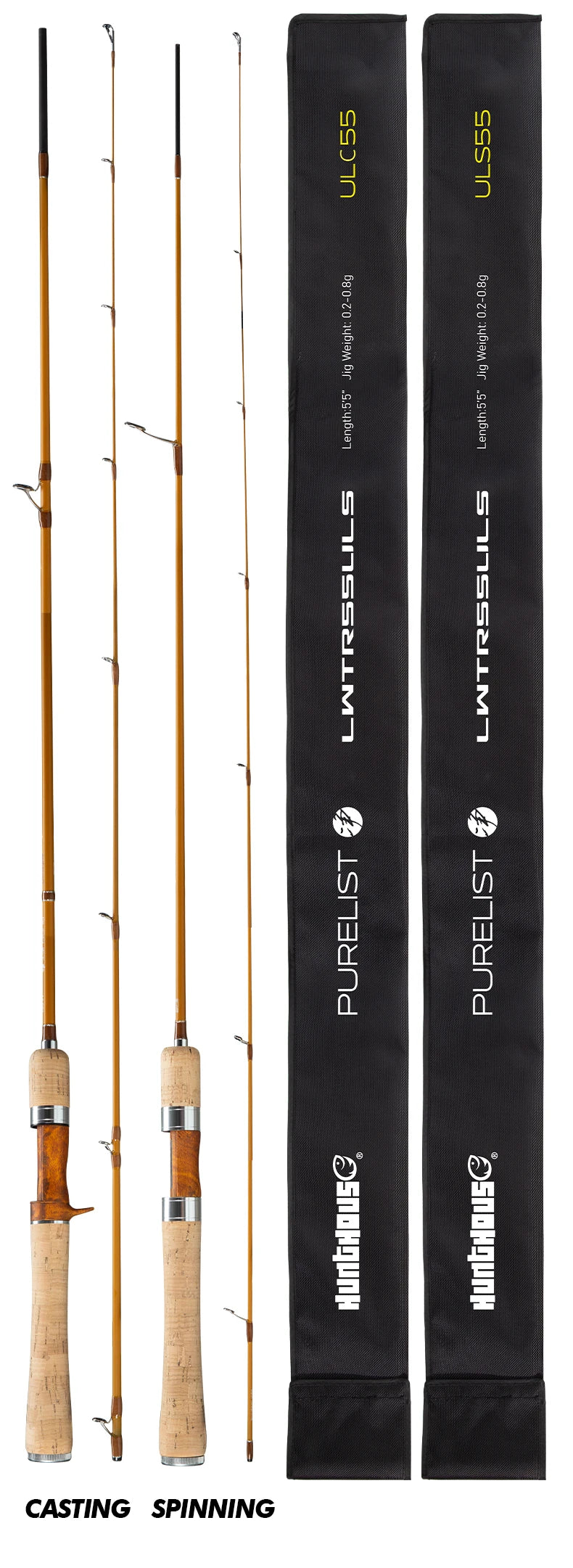 Hunthouse UL Trout Fishing Rod Spinning Casting Ultra Light Lure 2 Sections